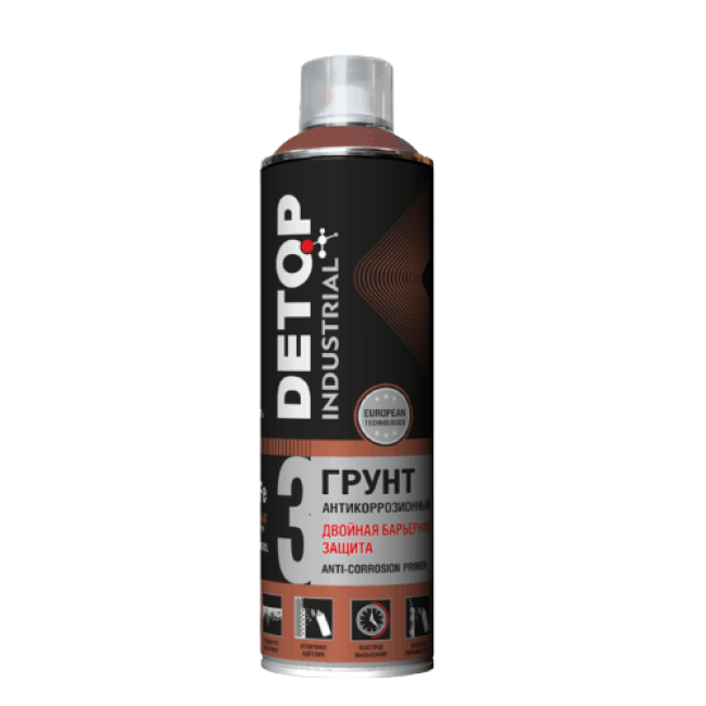 Detop Anti-corrosion primer double barrier protection DETOP No. 3, red-brown, aerosol 650 ml DTI-A07678 – buy in Karaganda | carpaint.kz