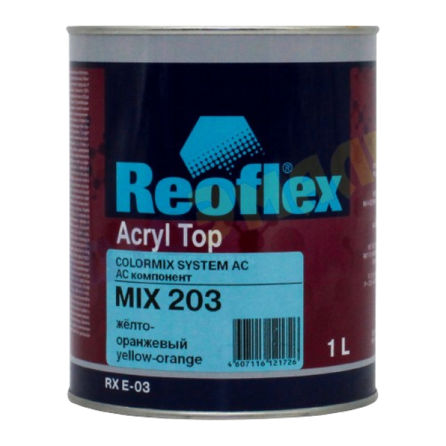 203 MIX Акриловая эмаль 4+1, Желто-оранжевая, 1л RX E-03-203-1000 – купить в Караганде | Reoflex | carpaint.kz